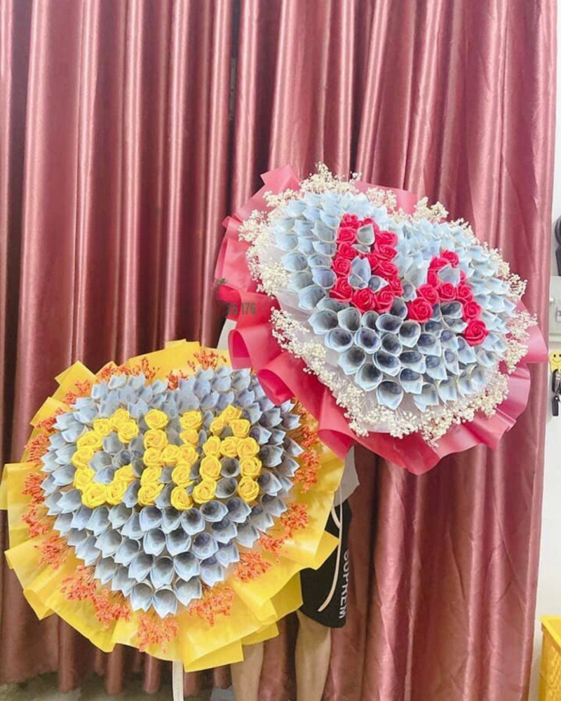  Bó Hoa Tiền 20k Mix Hoa Chữ Ba - BT17 