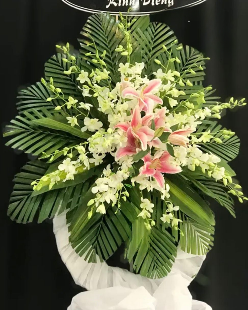  Vòng Hoa Chia Buồn Giá Rẻ - HTL128 - Vòng Hoa Đám Tang 