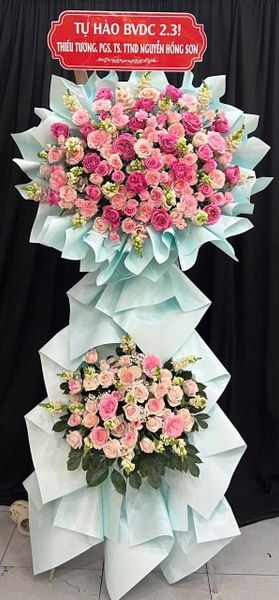 Hoa Chúc Mừng - Mẫu Lẵng Hoa, Kệ Hoa, Bó Hoa Đẹp Nhất: Kệ Hoa Hoàng Hôn - HCM128