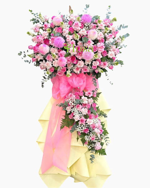 Hoa Chúc Mừng - Mẫu Lẵng Hoa, Kệ Hoa, Bó Hoa Đẹp Nhất: Kệ Hoa Hồng Phát - HCM92