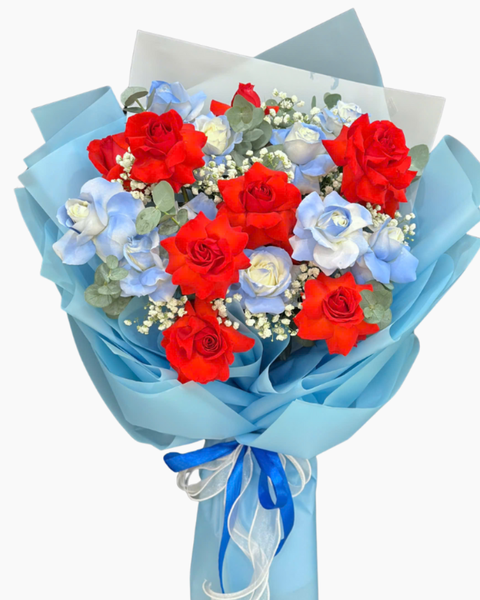 Mẫu Hoa Hồng 8/3 Đẹp, Ý Nghĩa Nhất Ngày Quốc Tế Phụ Nữ: Bó Hoa Hồng Sắc Đỏ Trong Mây - 20/11- HBD301