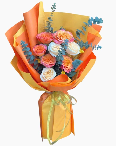 Mẫu Hoa Sự Kiện, Hoa để bàn: Bó Hoa Giao Hòa Rực Rỡ - HBD209