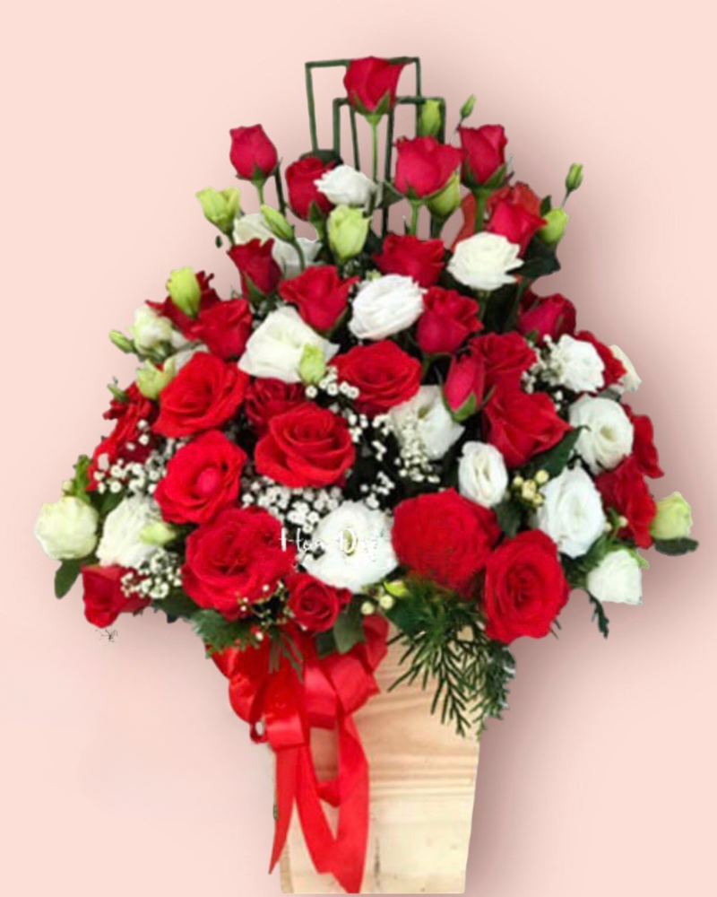  Hộp Hoa Đỏ Thắm - HCH71 - Hoa Tặng Mẹ 