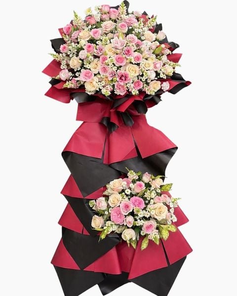 Lẵng Hoa Khai Trương Đẹp, Sang Trọng Ý Nghĩa - Giao Nhanh Toàn Quốc: Kệ Hoa Đỏ Phúc - HCM113