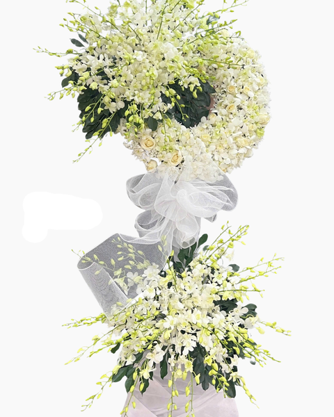 Hoa Chúc Mừng - Mẫu Lẵng Hoa, Kệ Hoa, Bó Hoa Đẹp Nhất:  Vòng Nhớ Thương  - HTL184 