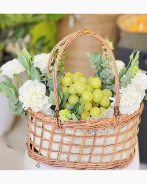 Mẫu Hoa Đẹp Được Nhiều Người Yêu Thích Nhất - Điện hoa online: Giỏ Nho Mix Trái Cây Tặng Bạn Gái - GTC119 - Điện Hoa