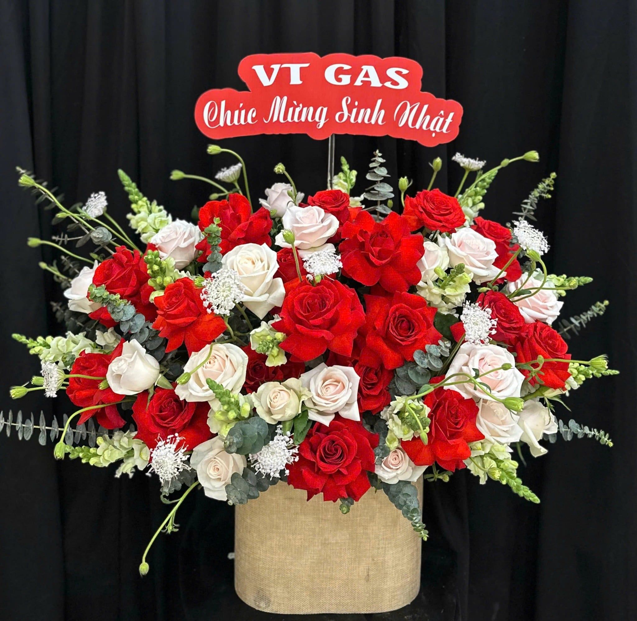  Hộp Hoa Đỏ Thuần - HH165 