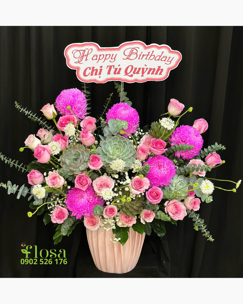  Hộp Hoa Sắc Hồng-HH75 