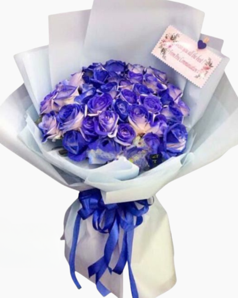 Mẫu Hoa Tươi Màu Xanh: Bó Hoa Hồng Xanh - HBD132