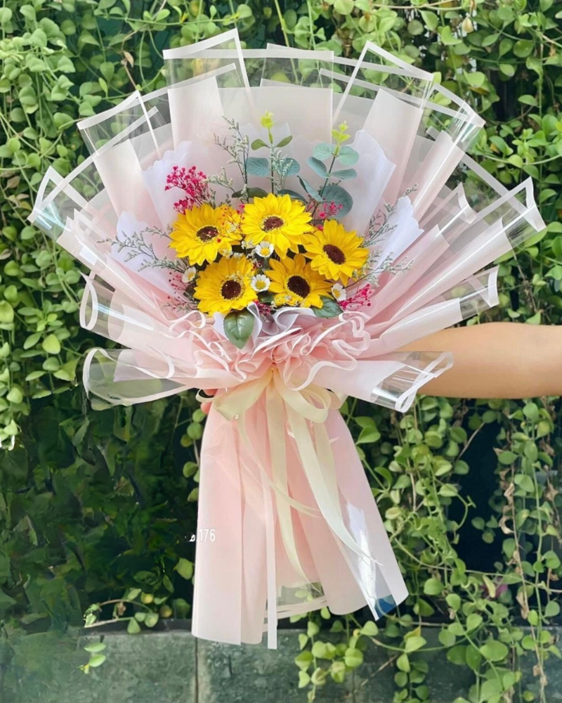  Sunshine - HST15 - Bó Hoa Sáp Thơm Hướng Dương 05 Bông 