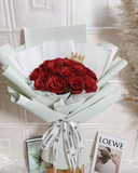  Glitter Roses - HST27 - Bó Hoa Hồng Sáp Đỏ Kim Tuyến 15 Bông 