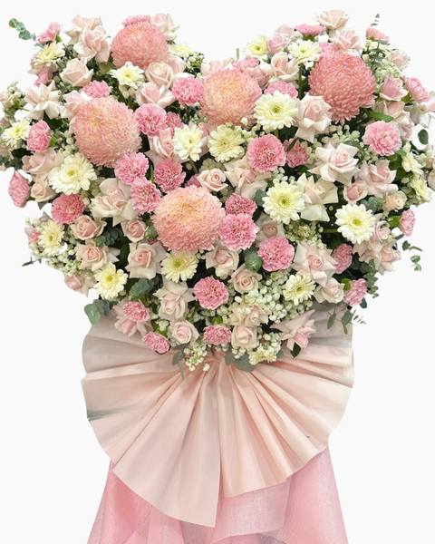 Hoa Chúc Mừng - Mẫu Lẵng Hoa, Kệ Hoa, Bó Hoa Đẹp Nhất: Kệ Trái Tim Yêu Thương - HCM100