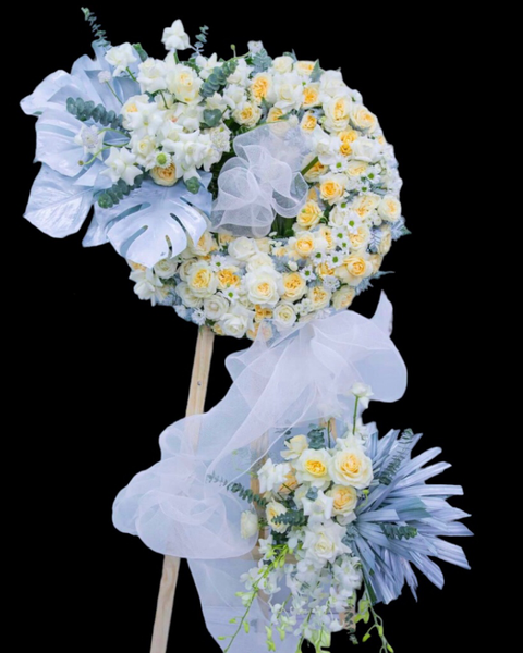 Vòng Hoa Tang Lễ, Viếng Đám Tang Chia Buồn Giao Hoả Tốc, Giá Rẻ: tiec-thuong-htl114