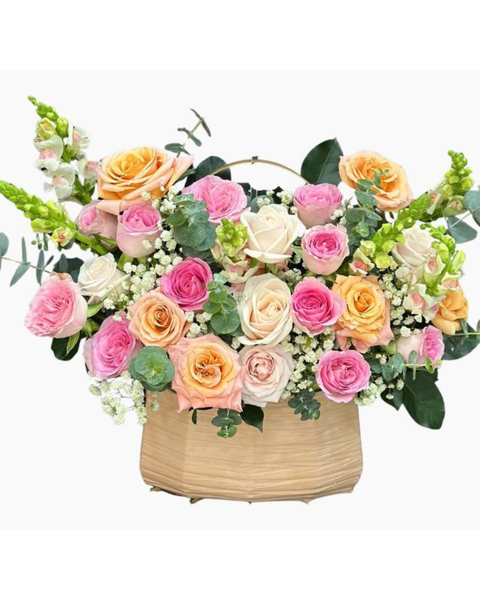 Hoa 20/10 đẹp tặng người yêu, vợ, mẹ: Hoa Giỏ Tình Thắm Như Hoa - Hoa 20/10 - HG74