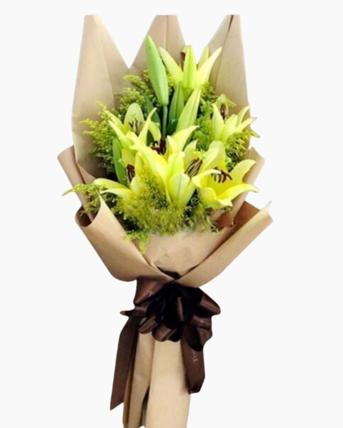 Mẫu Hoa Tươi Màu Vàng: Hương Hoa - HBD154 - Hoa 20/11 - Hoa Ly Vàng