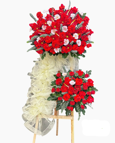 Hoa Chúc Mừng - Mẫu Lẵng Hoa, Kệ Hoa, Bó Hoa Đẹp Nhất: Kệ Hoa Lá Lộc - HCM94