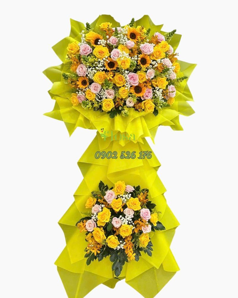 Hoa Hướng Dương:  Kệ Hoa Khai Trương Xuân Vàng Khởi Sắc - HCM74 