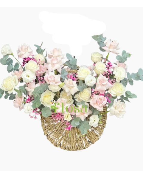 Giỏ Hoa Khai Trương để bàn đẹp:  Giỏ Hoa Thanh Lịch - HG81 