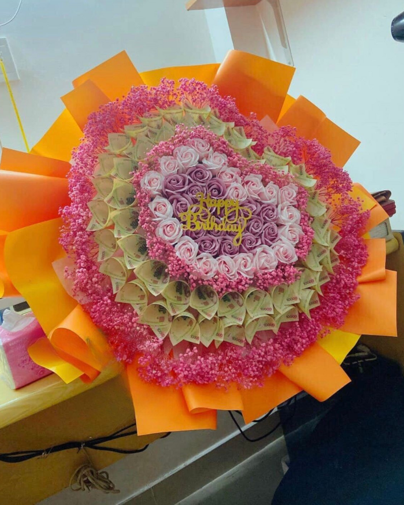  Bó Hoa Tiền 10k Mix Baby Sấy - BT08 - Hoa 8/3 