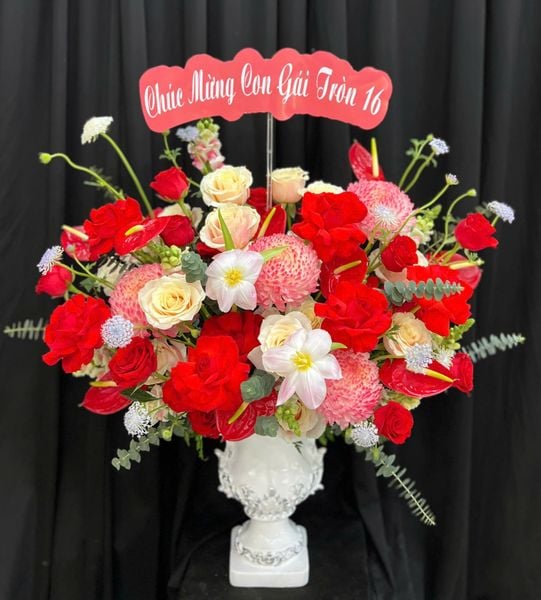 Hoa Cắm Bình Đẹp Mới 2026 Bính Ngọ: Bình Hoa Qúy Mến - HCB84