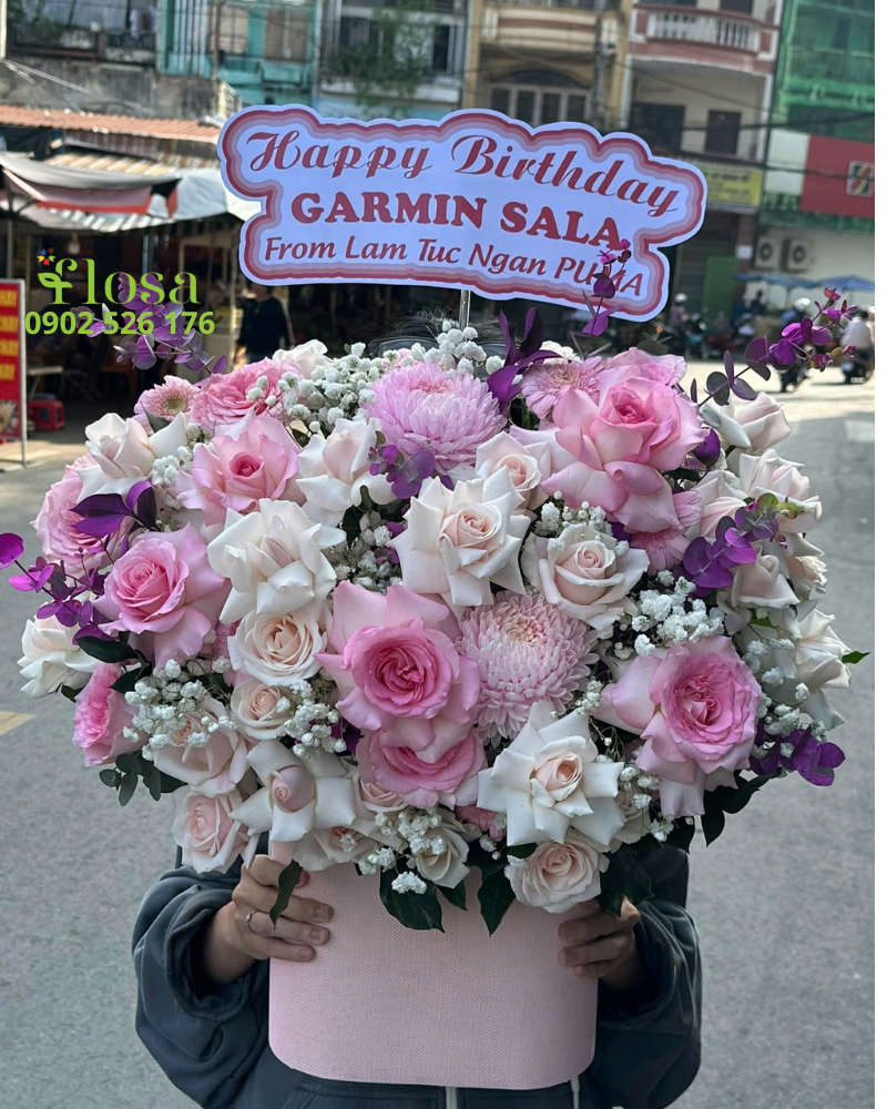  Hộp Hoa Hồng Dâu  - HH116 