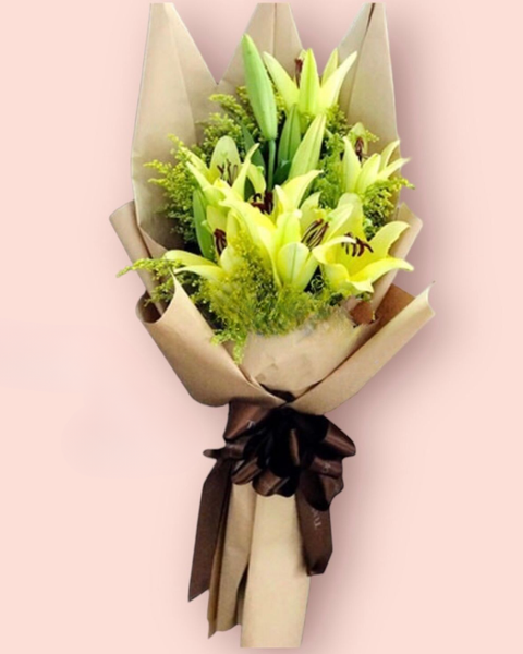 Mẫu Hoa Tươi Màu Vàng: Hương Hoa - HBD154 - Hoa 20/11 - Hoa Ly Vàng