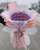  Purple Rose - HST26 - Bó Hoa Hồng Tím Kim Tuyến 25 Bông 
