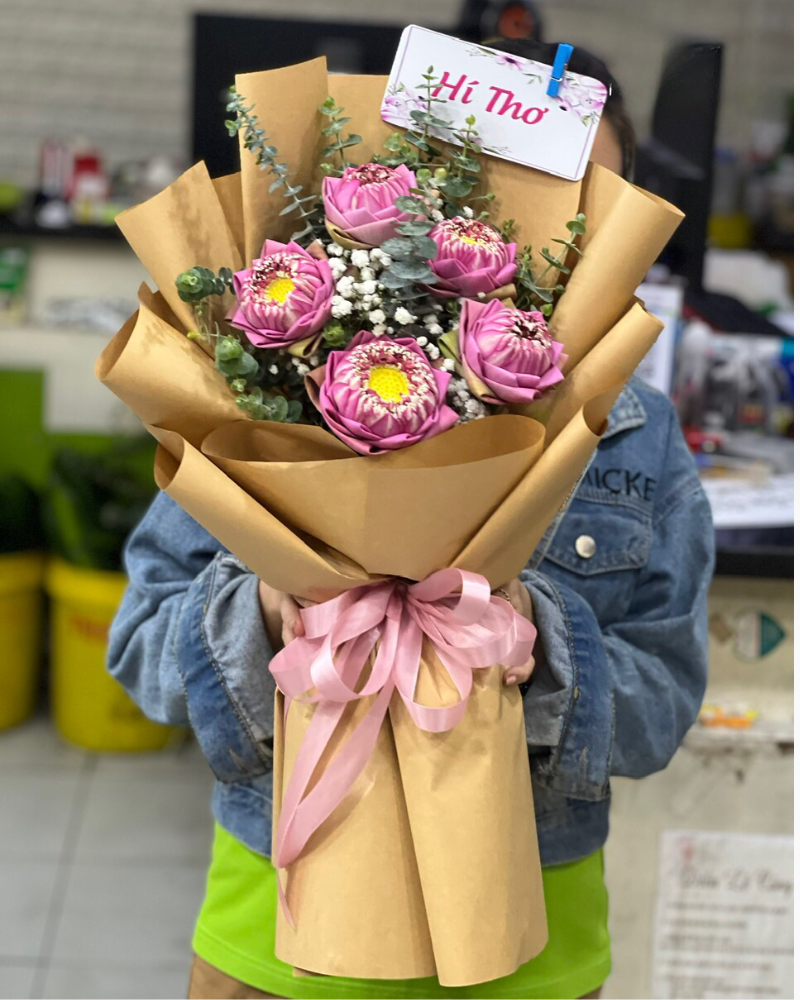  Bó Hoa Sen Hồng - HBD252 