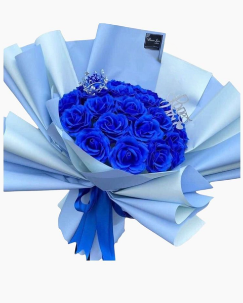 Hoa Hồng: Blue Rose - HST25 - Bó Hoa Hồng Sáp Thơm 25 Bông