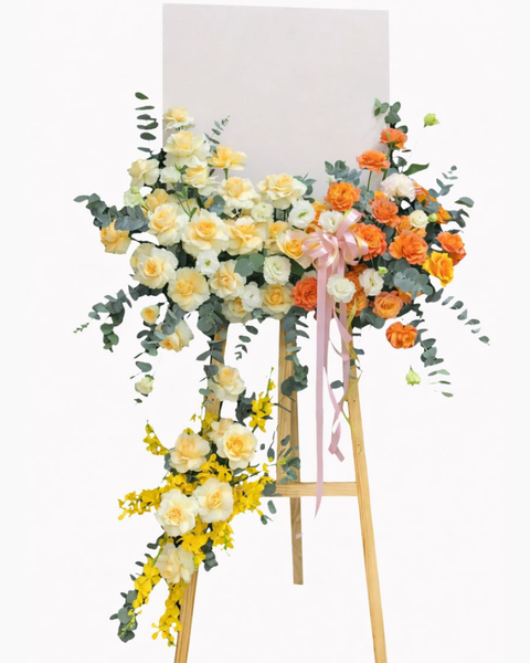 Hoa Chúc Mừng - Mẫu Lẵng Hoa, Kệ Hoa, Bó Hoa Đẹp Nhất: Kệ Hoa Thanh Lịch - HCM90