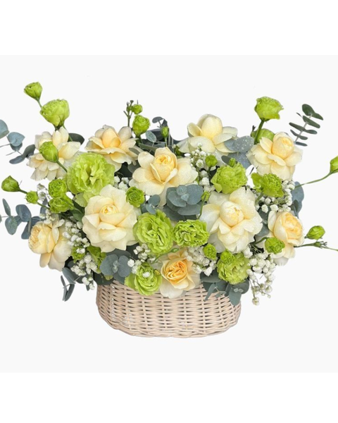 Hoa 20/10 đẹp tặng người yêu, vợ, mẹ: Hoa Giỏ Nắng Vàng Hạnh Phúc - Hoa 20/10 - HG72