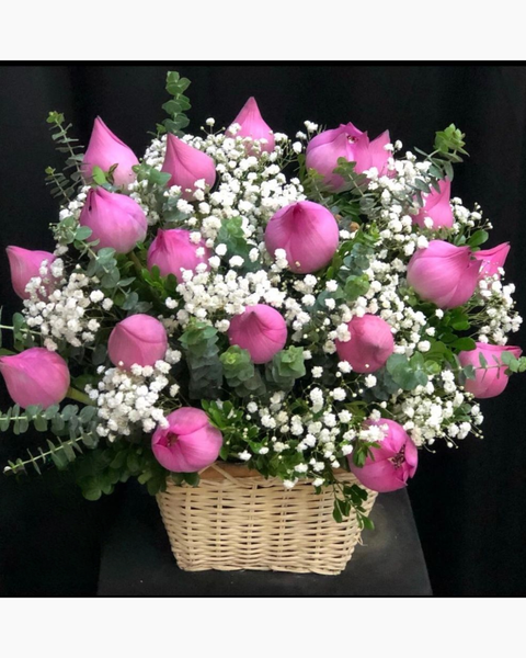 Hoa Hồng: Giỏ Hoa Sen Hồng - HG25 - Hoa 20/11 Tặng Thầy Cô Ý Nghĩa