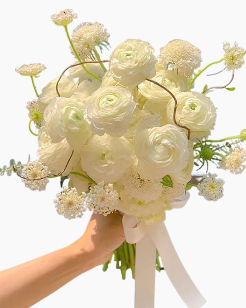  Bó Hoa cưới Cầm Tay Mao Lương Trắng - HC47 