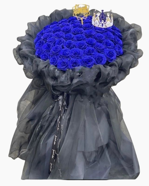 Mẫu Hoa Tươi Màu Xanh: Hy Vọng - HST24 - Bó Hoa Sáp Kim Tuyến Xanh 50 Bông