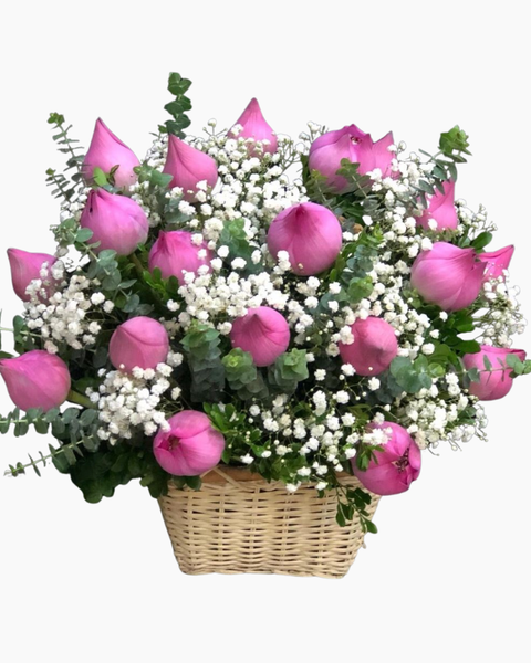 Hoa Hồng: Giỏ Hoa Sen Hồng - HG25 - Hoa 20/11 Tặng Thầy Cô Ý Nghĩa