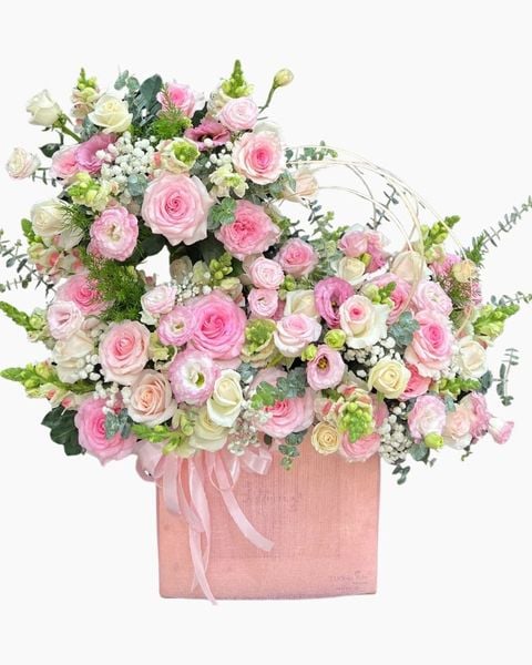 Mẫu Hộp Hoa Tươi Cao Cấp, Sang Trọng - Hoa Hồng Cắm Hộp Đẹp Nhất: Hộp Hoa Cô Nương - HH178