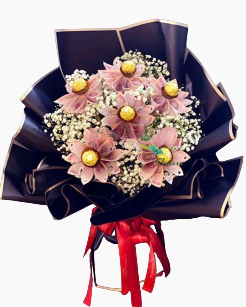  Hoa Bó Tiền 50k Mix Socola - BT03 - Hoa 8/3 