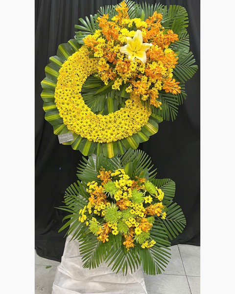 Mẫu Bó Hoa Bằng Tiền 500k Đẹp, Sang Chảnh Nhất: Vòng Hoa Tình Luyến - HTL189