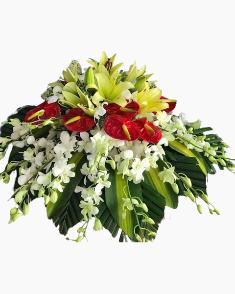 Mẫu Hoa Sự Kiện, Hoa để bàn: Hoa Bục Phát Biểu Rạng Rỡ Khai Màn - BPB10