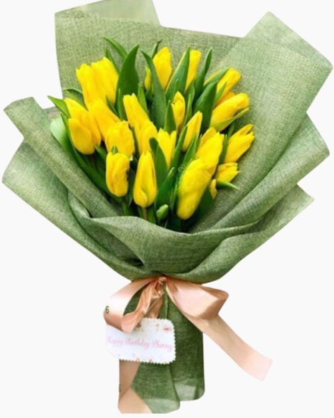 Hoa Tulip bộ sưu tập hoa tulip đẹp, sang trọng, tinh tế: Tulipa Vàng - HBD189 - Hoa 8/3