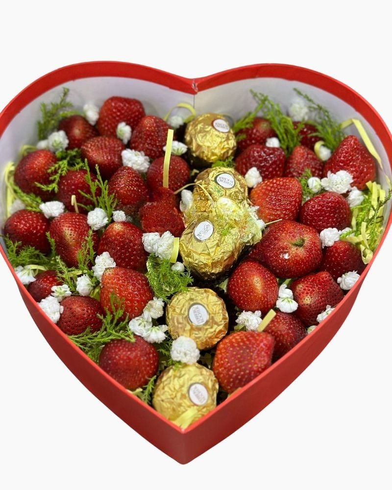  Hộp Hoa Trái Tim Dâu Tây Mix Chocolate - TC51 - Quà 14/2 