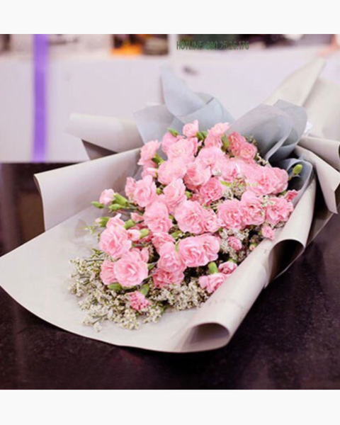 Mẫu Hoa Cẩm Chướng: bo-hoa-cam-chuong-hong-hbd54-hoa-tang-me