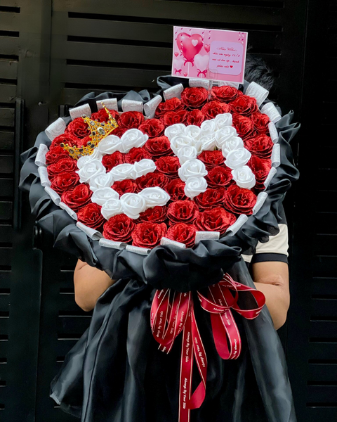 Hoa Hồng: Bó Hoa Hồng Sáp Khắc Tên Em - HST44 - Hoa 8/3 Đẹp