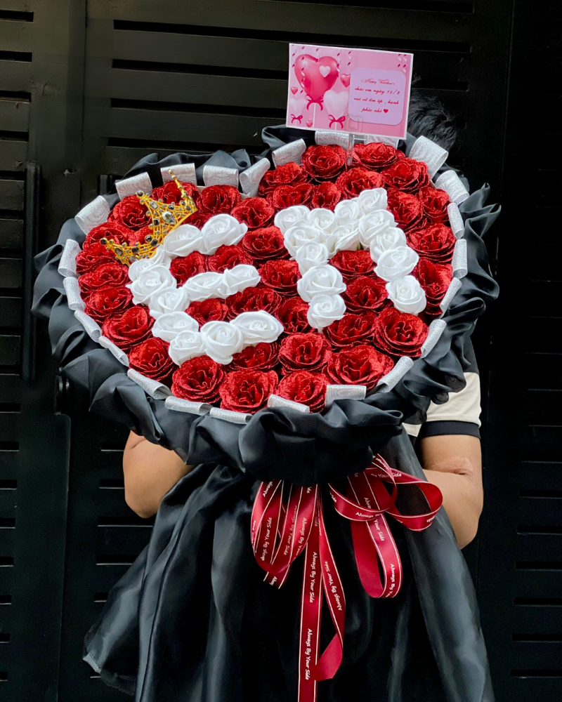  Bó Hoa Hồng Sáp Khắc Tên Em - HST44 - Hoa 8/3 Đẹp 