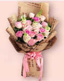  Thương Lắm - HBD187 - Hoa Hồng 20/10 - Hoa Hồng Dâu và Hoa Mõm Sói Hồng 