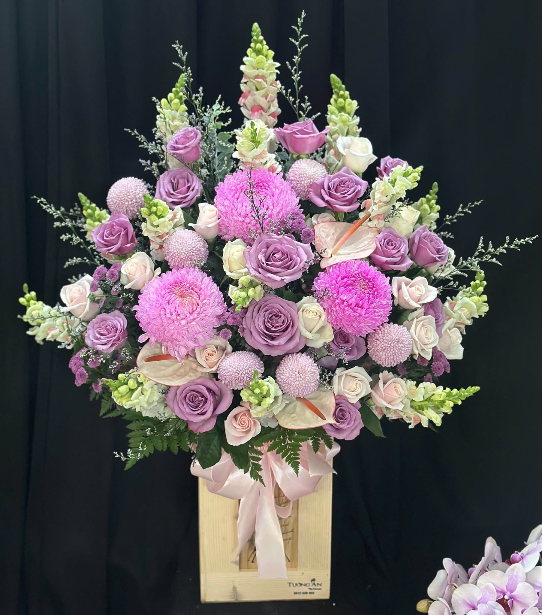  Hộp Hoa Sắc Tím - HH155 