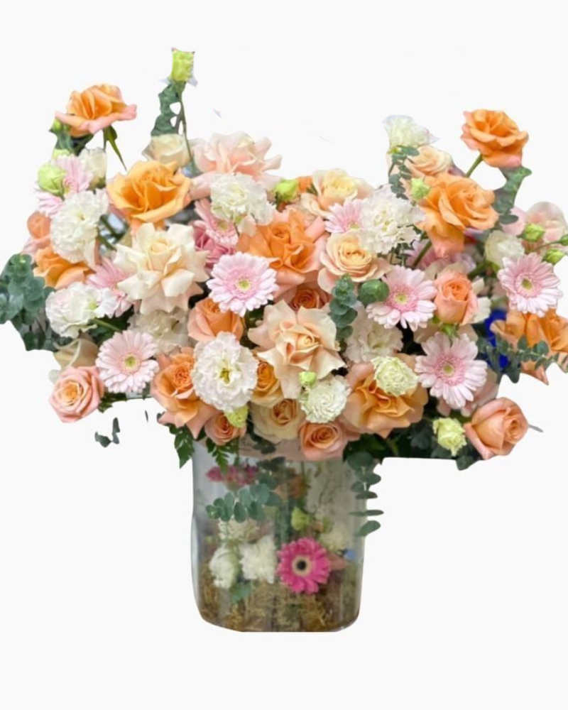  Bình Hoa Thiết Kế Tone Cam - HCB63 - Hoa Tươi 