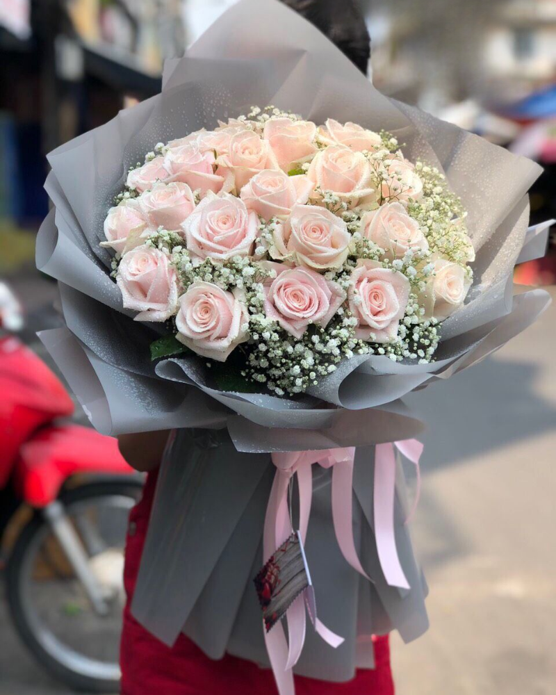  Bó Hoa 20 Hoa Hồng Pastel  - HBD234 - Hoa 20/10 
