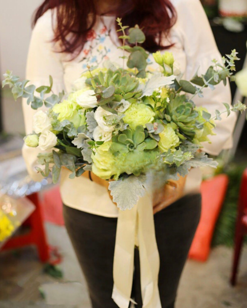  Bó Hoa Cưới Cầm Tay Sen Đá - HC13 