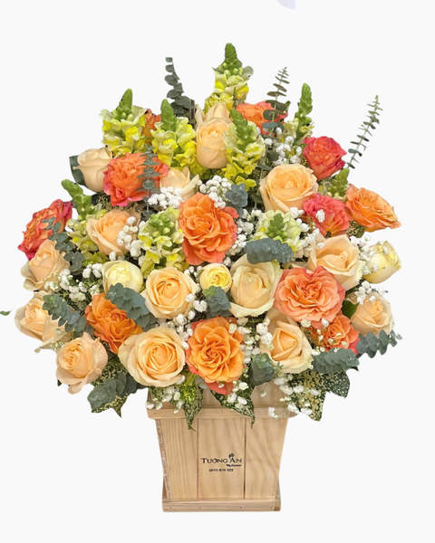 Mẫu Hộp Hoa Tươi Cao Cấp, Sang Trọng - Hoa Hồng Cắm Hộp Đẹp Nhất: Hộp Hoa Hương Sắc - HH136